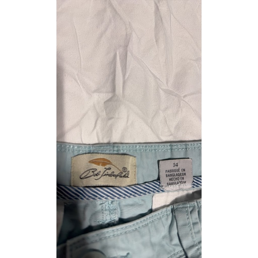 Bob Timberlake Mens Light Blue Casual Cotton Shorts Size 34 Summer Everyday
